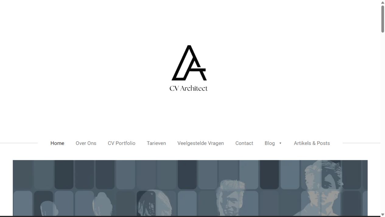 De homepage van CVArchitect