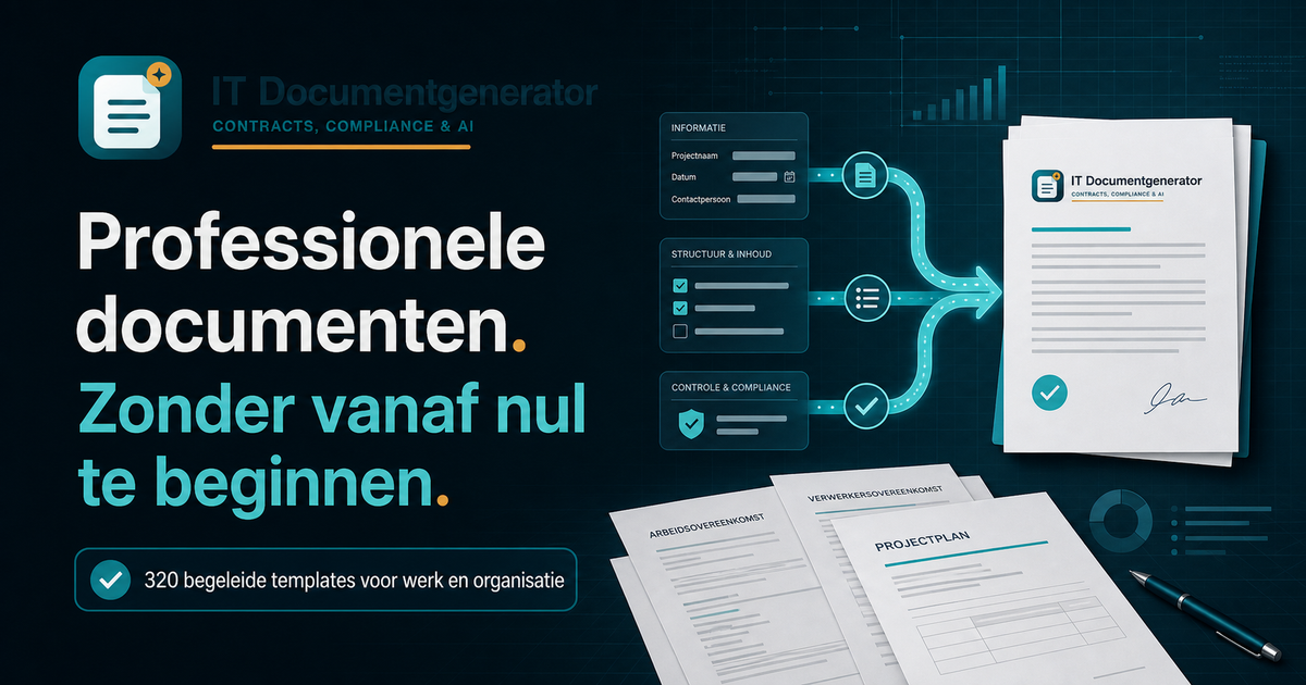 Het dashboard van de IT Documentgenerator